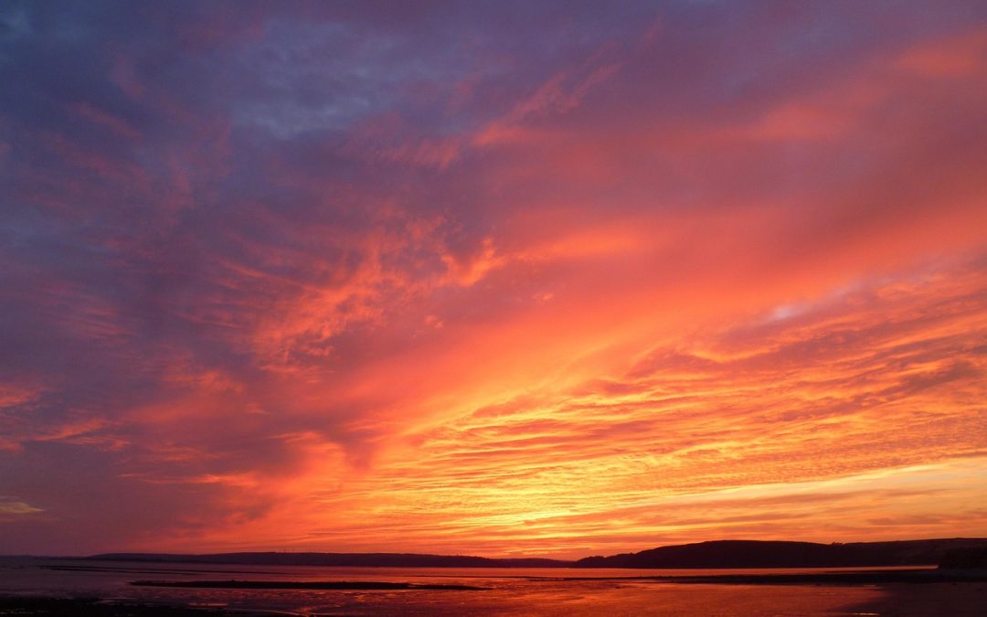 Sunset over the beach
